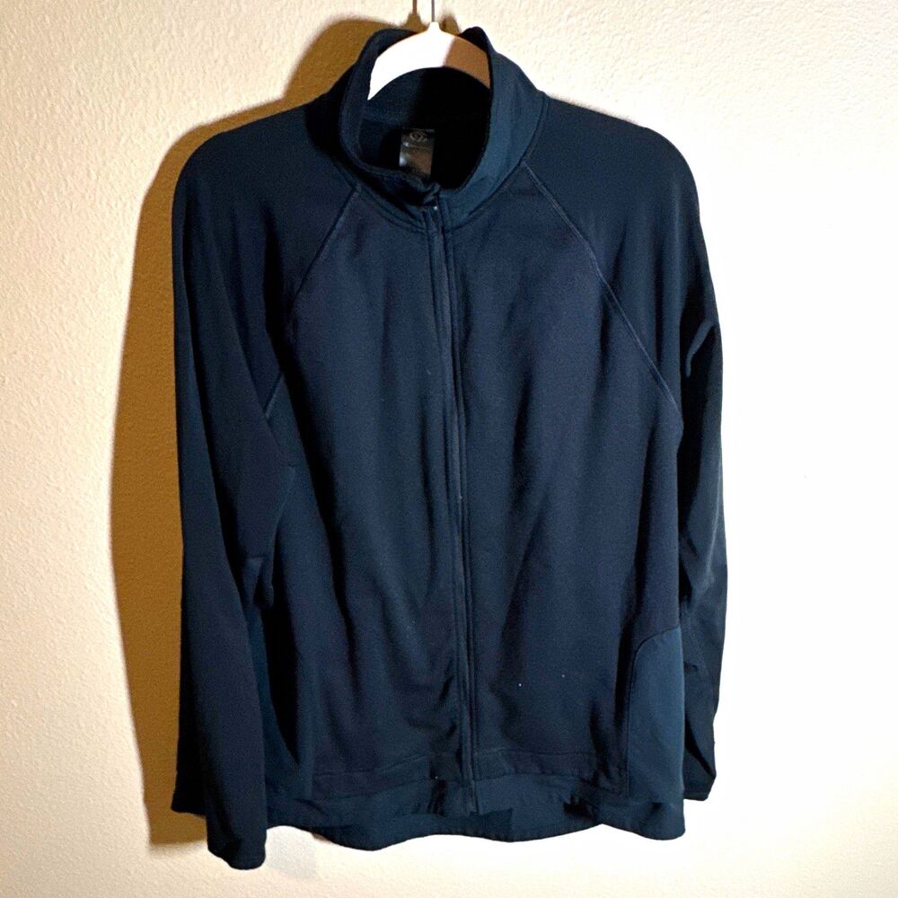 Champion Men’s Full Zip Track Jacket Black Size XXL Polyester/Spandex Blend